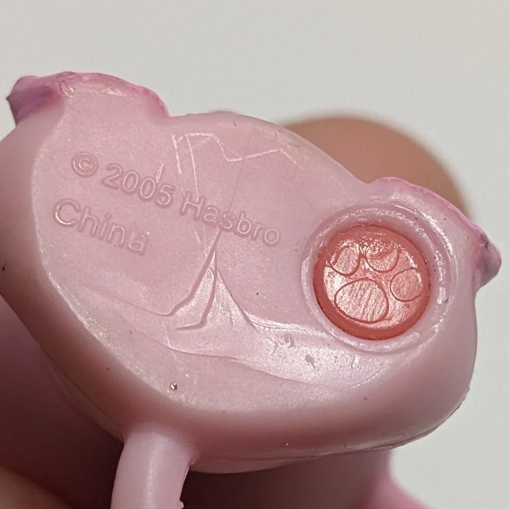 Littlest Pet Shop LPS Pink Rat #303 & Yellow Bumble Bee #201 Figures Hasbro 2005